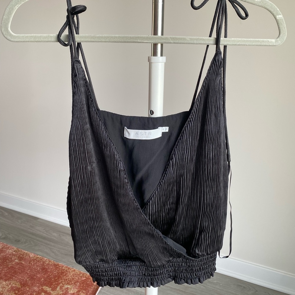 ASTR The Label Black Spaghetti Blouse Size M